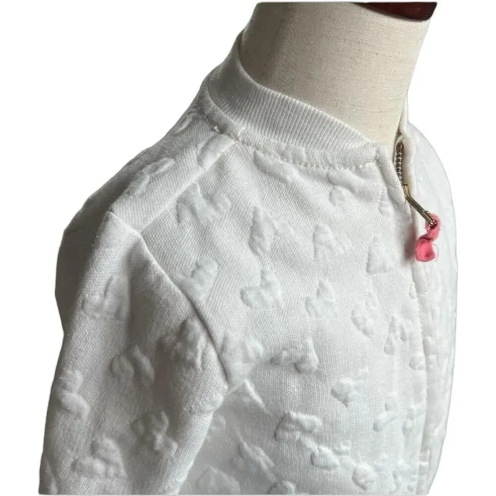 Youth Girls Gymboree Heart Embossed Full Zip Jacket - Sz XS ( 4 )